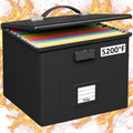 Fire Proof File Box for Documents - Portable Fireproof Document Organizer Box with Handle Waterproof Safe Locking
