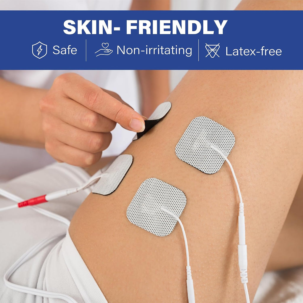 TENS Unit Electrode Pads, 40PCS 2"x2" for EMS Muscle Stimulator Electrotherapy, Self-Adhesive Replacement, Reusable