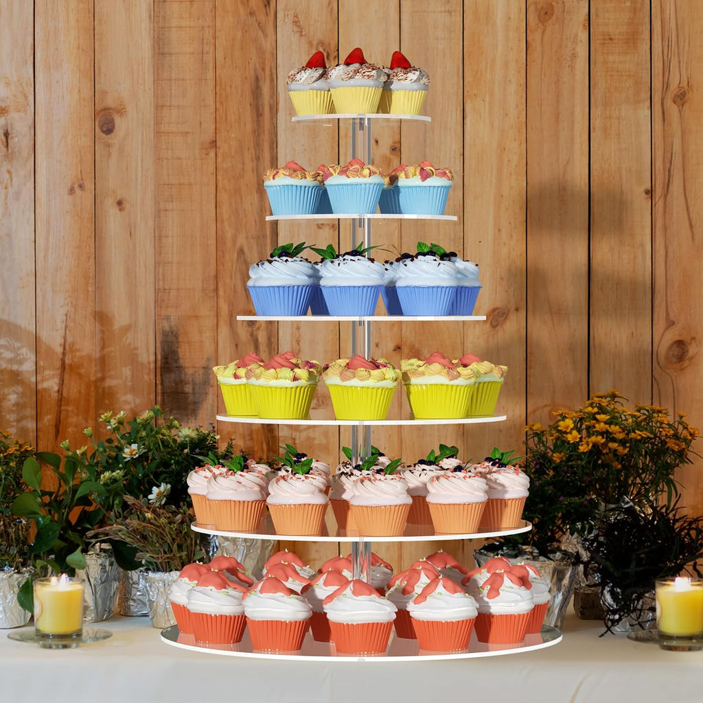 6 Tier Cupcake Stand Clear Acrylic Cupcake Tower for 60 Cupcakes