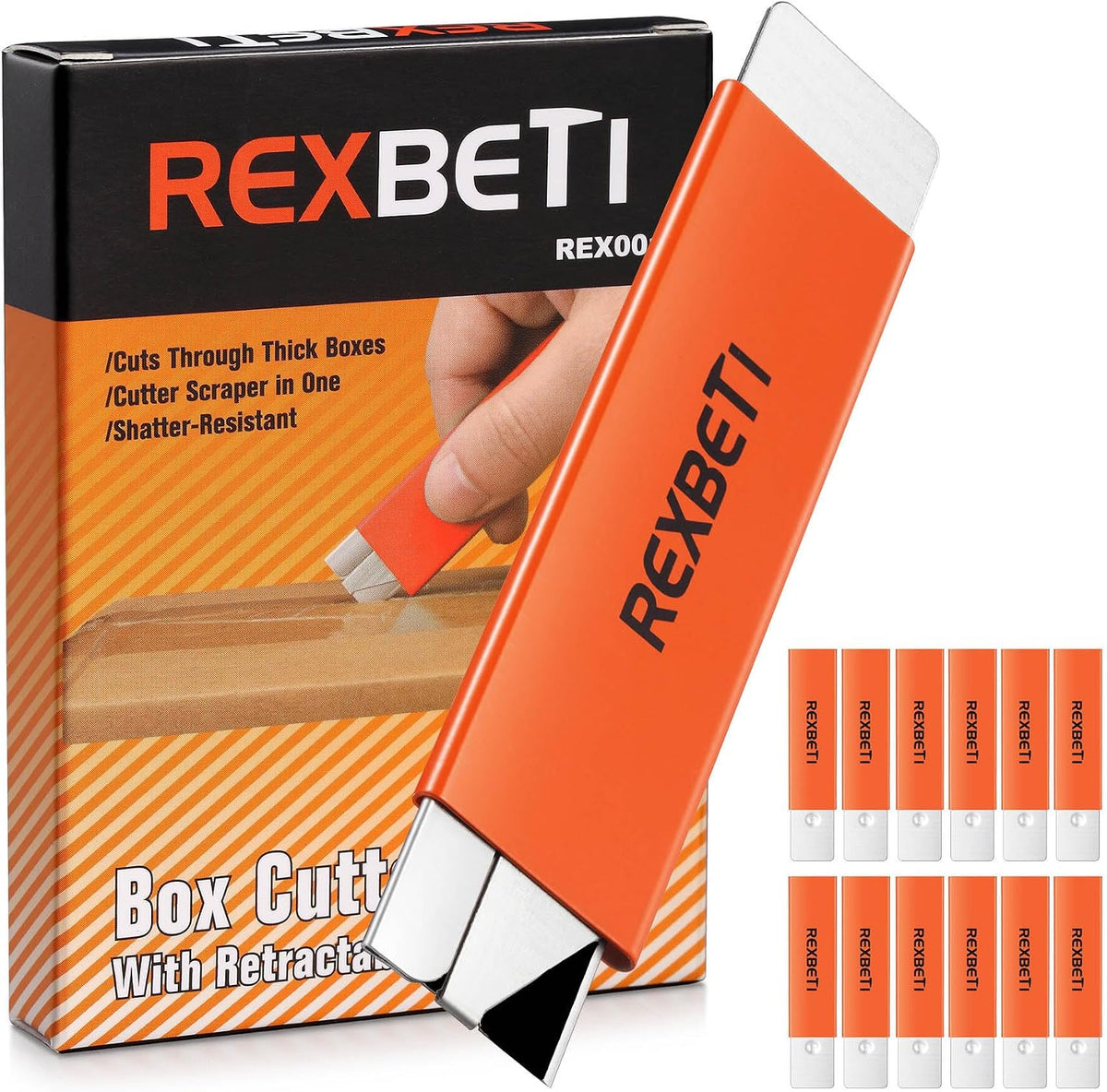 12 Pack Box Cutter, Handy Box Opener, Retractable Utility Knife