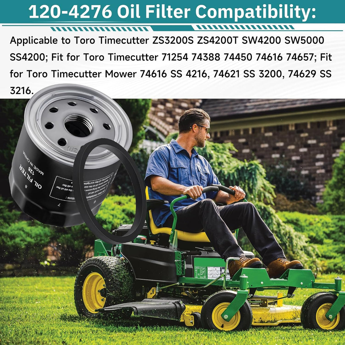 120-4276 136-7848 Oil Filter for Toro E-Series, Timecutter (1pc)