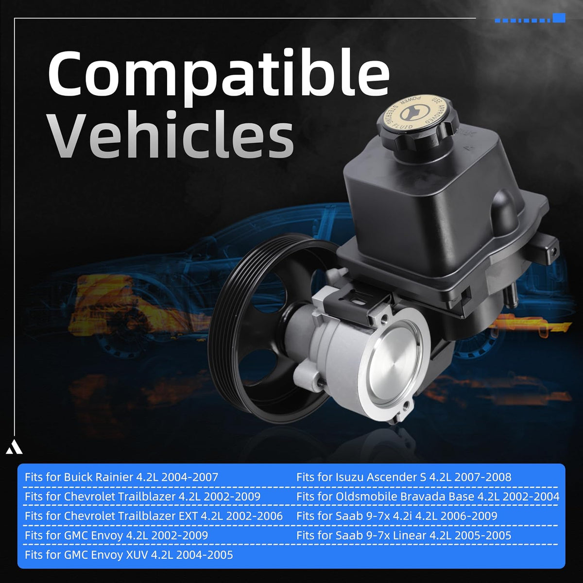 Power Steering Pump, 20-65990, for Buick Rainier 2004-2007