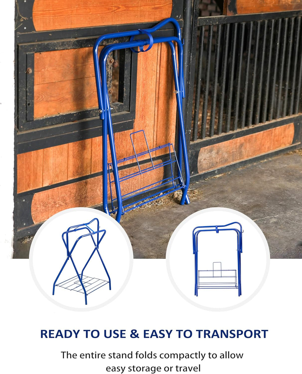 Freestanding Saddle Rack Accommodates English Western Saddles Lightweight Foldable Space Saving Saddle Stand