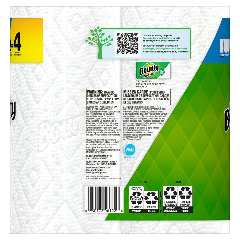 Select-A-Size Paper Towels, 2 Double Plus Rolls, White, 113 Sheets Per Roll
