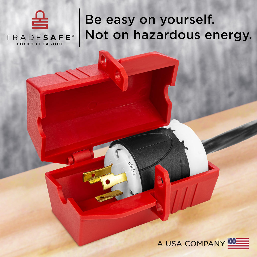 TRADESAFE Lockout Tagout Plug Lock - 110-125V, 4-3/8 x 2-1/8 inches, 2 Pack