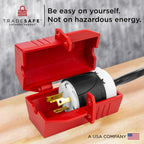 TRADESAFE Lockout Tagout Plug Lock - 110-125V, 4-3/8 x 2-1/8 inches, 2 Pack