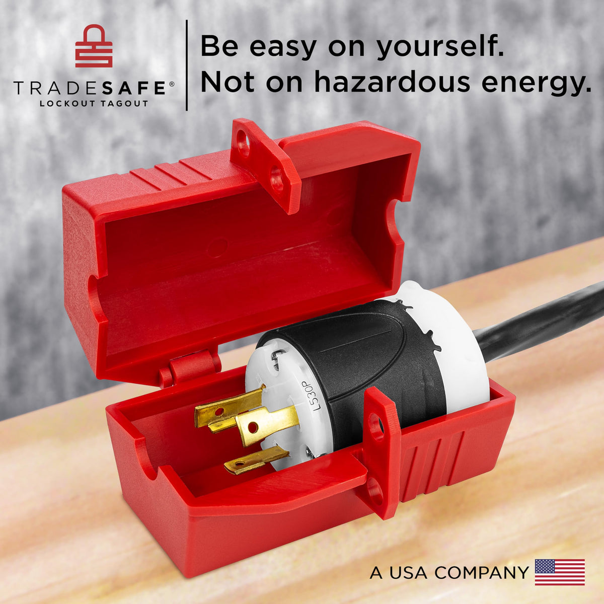 TRADESAFE Lockout Tagout Plug Lock - 110-125V, 4-3/8 x 2-1/8 inches, 2 Pack