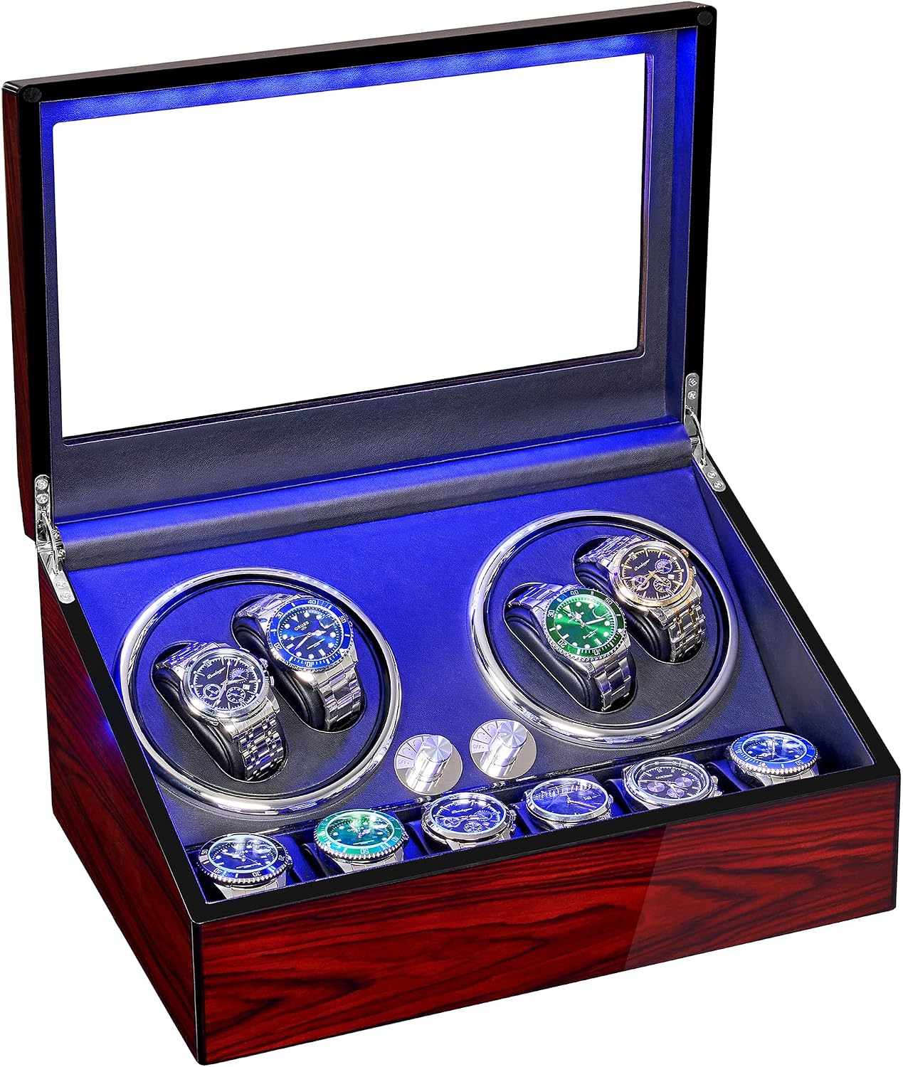Watch Winder for Automatic Watches, Automatic Watch Winder Box | 4 Watch Rotator and 6 Extra Storages Super Quiet