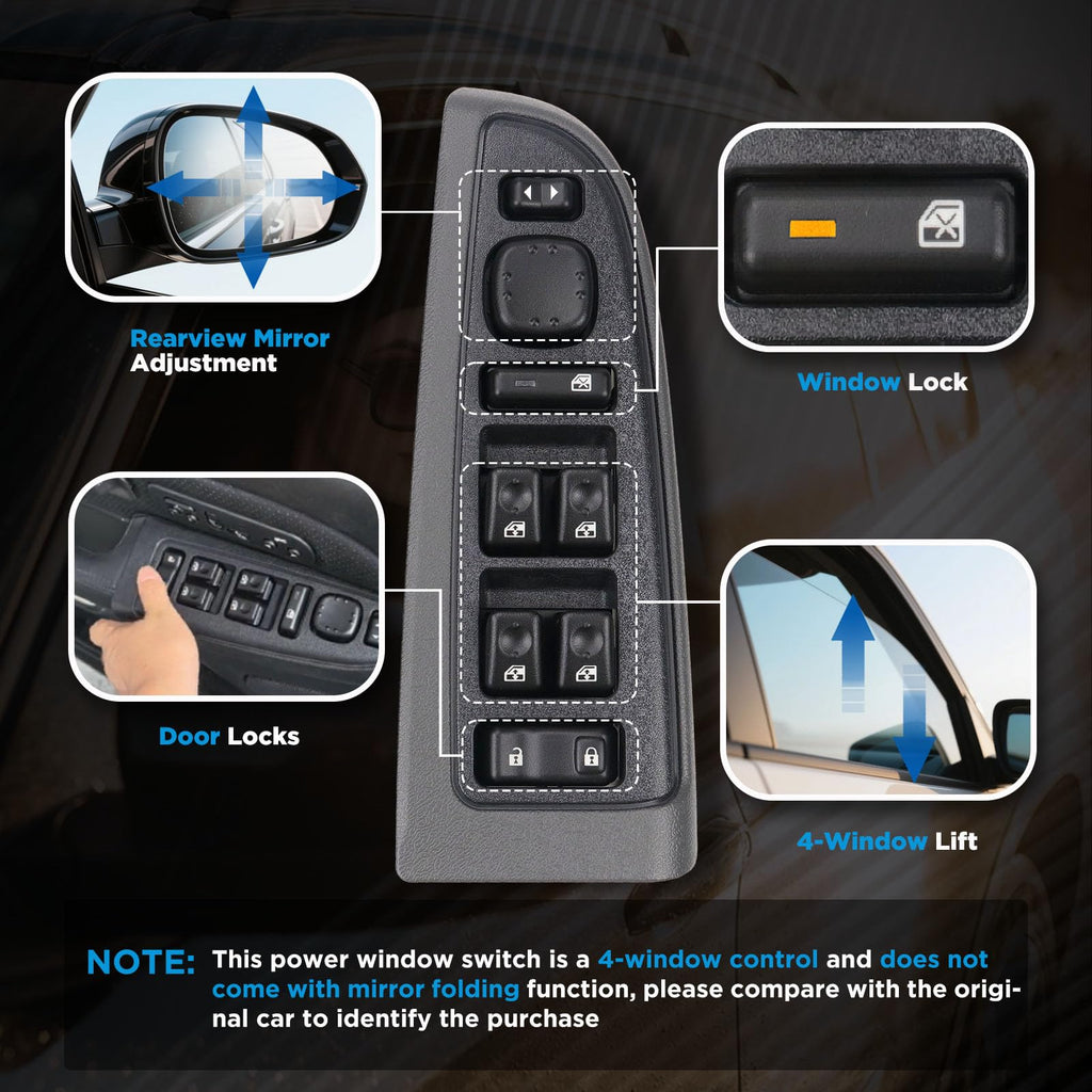 AITKEN Driver Side Power Window Switch Assembly for Chevy GMC Cadillac