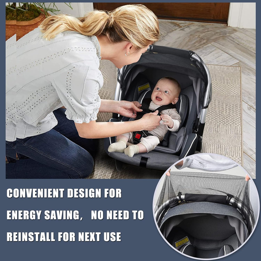 Baby Mosquito Net for Infant Car Seats,Infant Stroller and Bassinets, Carrier,Breathable with Elastic Netting for