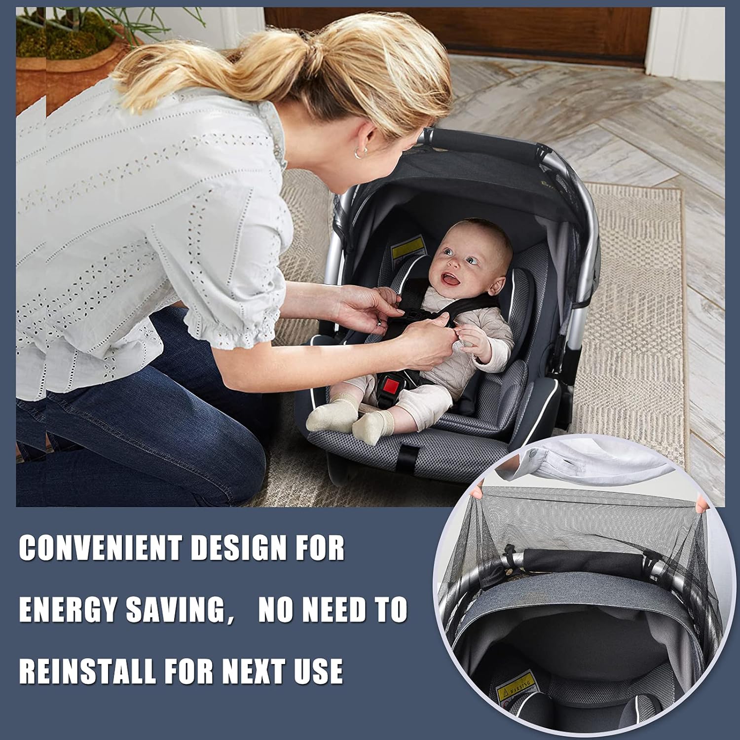 Baby Mosquito Net for Infant Car Seats,Infant Stroller and Bassinets, Carrier,Breathable with Elastic Netting for