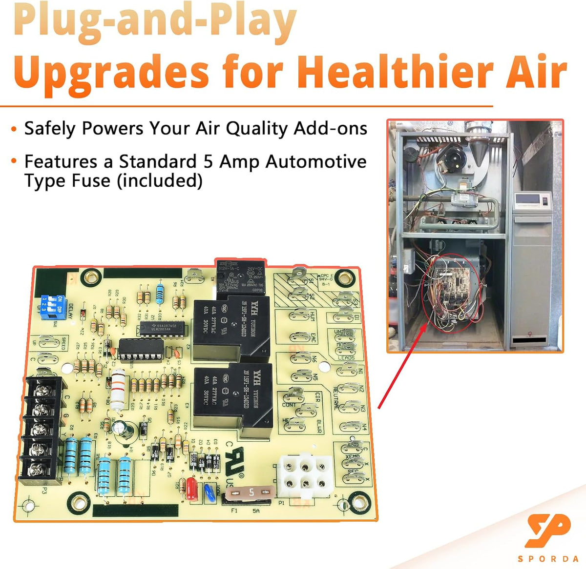 ST9120C Furnace Fan Control Board fits for Honeywell Furnace Fan