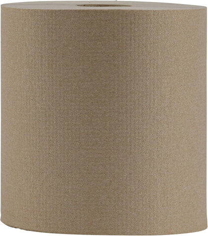 Hardwound Paper Towels, 6 Rolls, 1-Ply, 8" x 800 ft, Natural