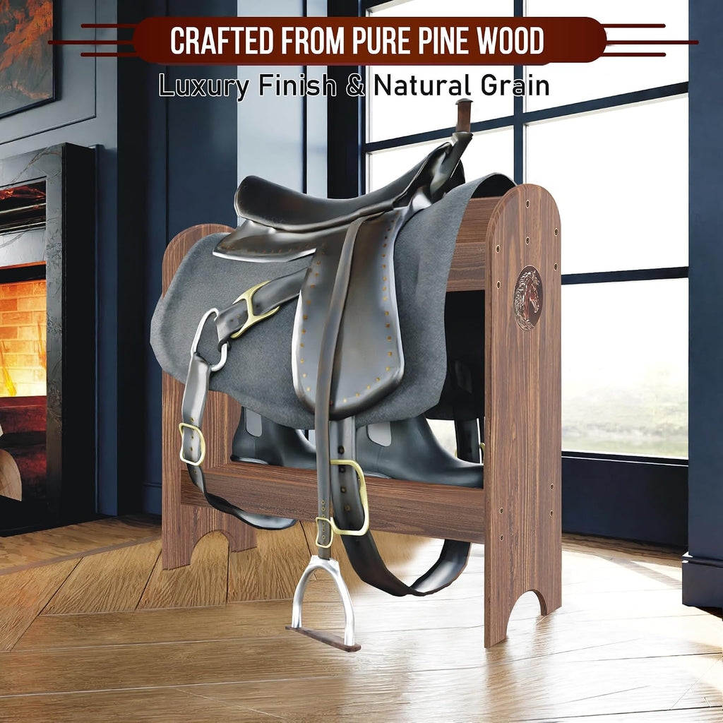 Pine Wood Saddle Rack | Ideal Saddle Stand for Horse Gear and Horse Tack Organizers | Suitable for Displaying Trophy