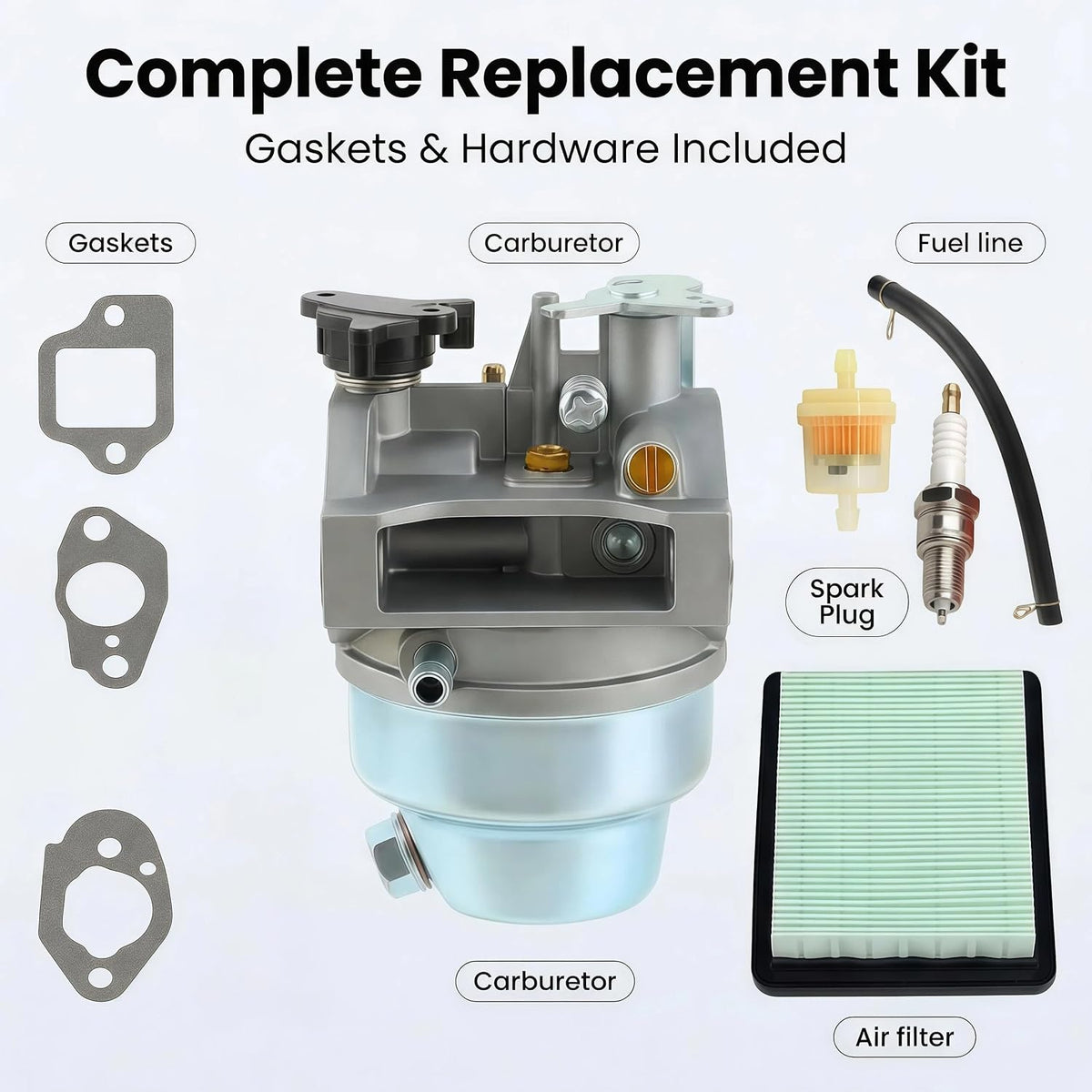 GCV160 Carburetor Kit for Honda GCV160 HRR216 with Air Filter Plug
