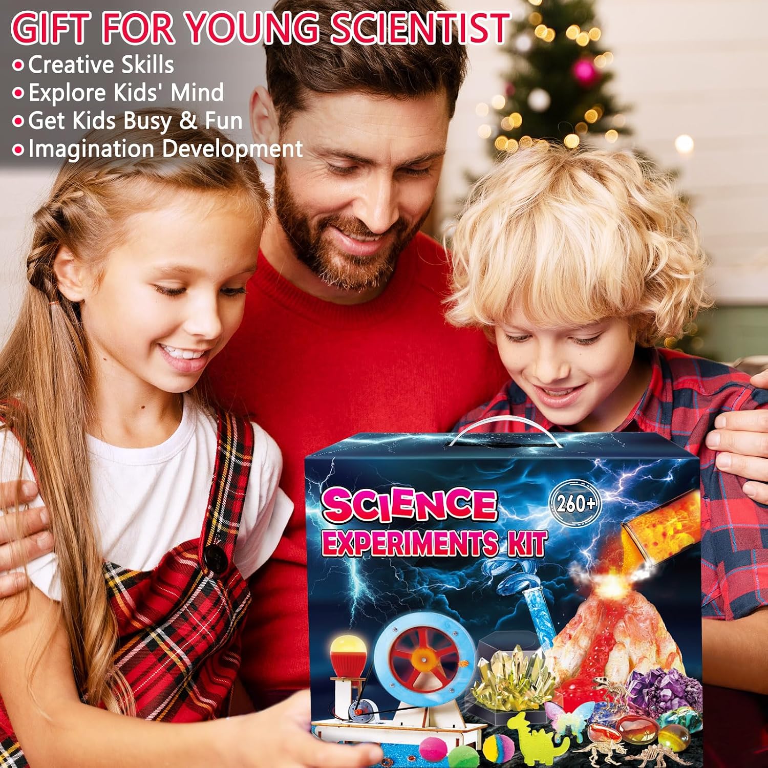 260+ Experiments Science Kits for Kids, S.T.E.M Science Projects | Dig Volcano Gemstones Crystal Making Soap bouncy