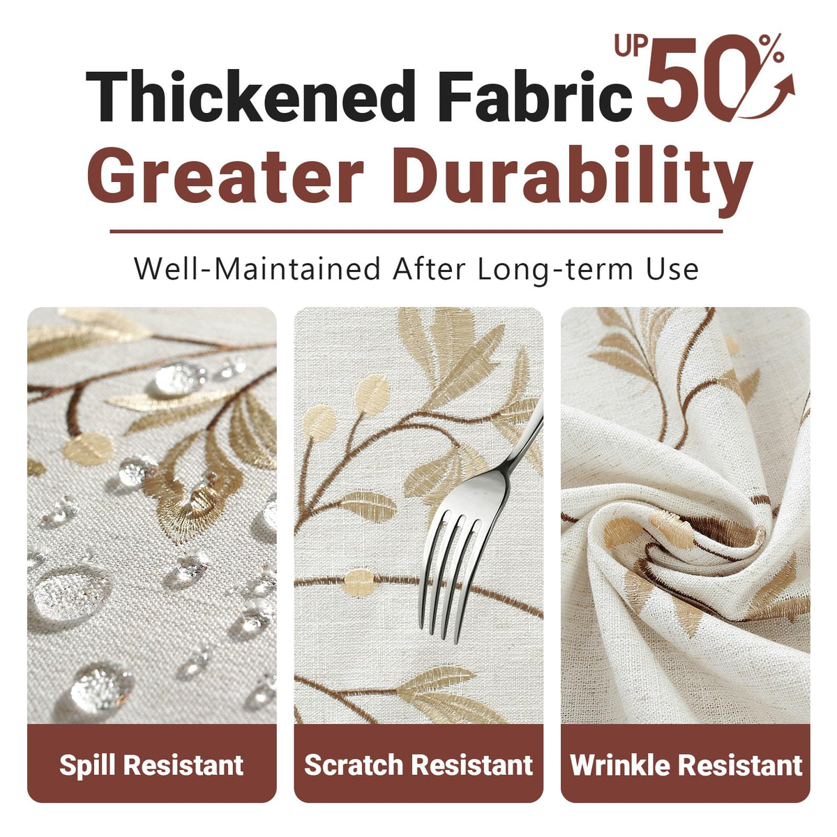 Rectangle Embroidered Tablecloth with Tassels 55x86 Inch