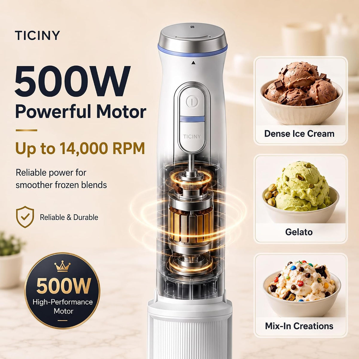 Ice Cream Maker with 17-Speed & Turbo Boost