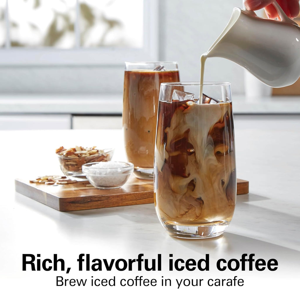 12 Cup Programmable Drip Hot & Iced Coffee Maker | Borosilicate Glass Carafe | 4-Hour Auto Shutoff | Auto-Pause &