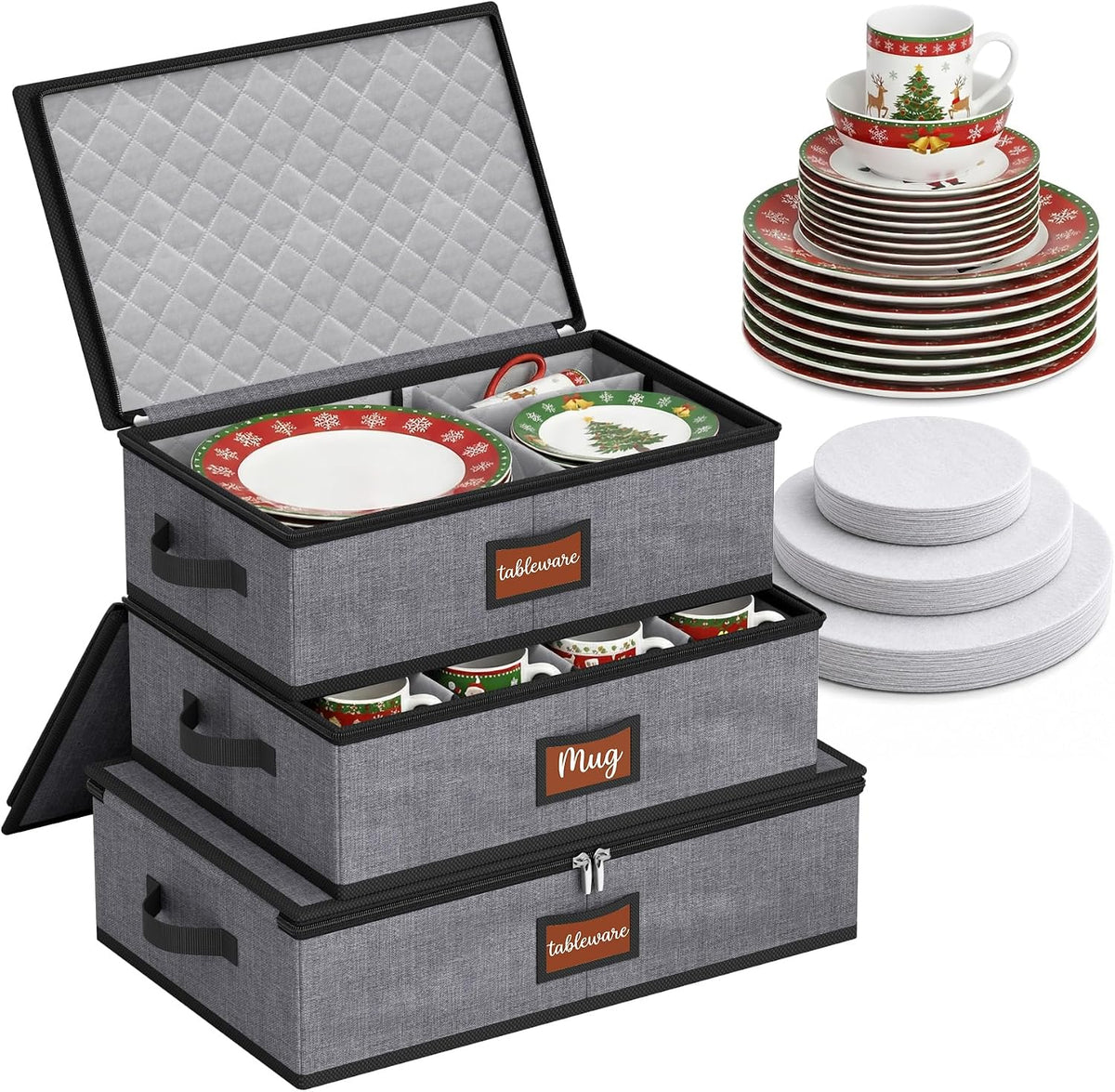 Large Capacity China Storage Containers Hard Shell Plate Storage Containers, Kitchen Packing Moving Boxes for Dishes