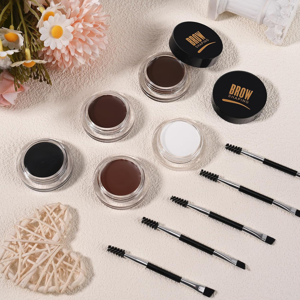 Eyebrow Pomade Kit with Eyebrow Brush, Waterproof &Long Lasting (#03 Brown)