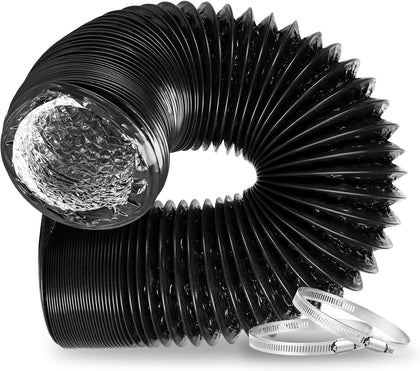 Dryer Vent Hose, 6" Insulated Flexible 8FT Long Duct with 2 Clamps, Heavy-Duty Three-Layer Protection for Heating