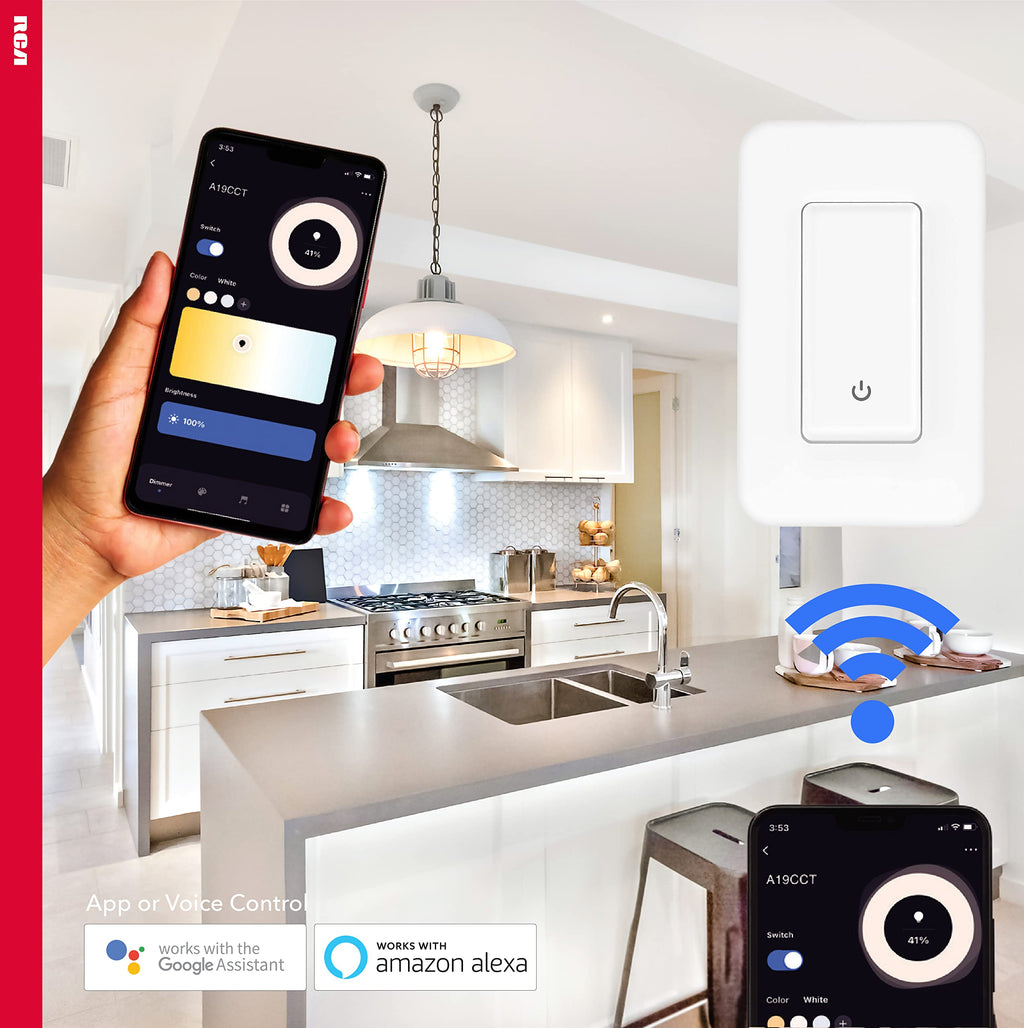 Smart Light Switch, Wireless 3 Way Light Switch, No Neutral Required, Alexa