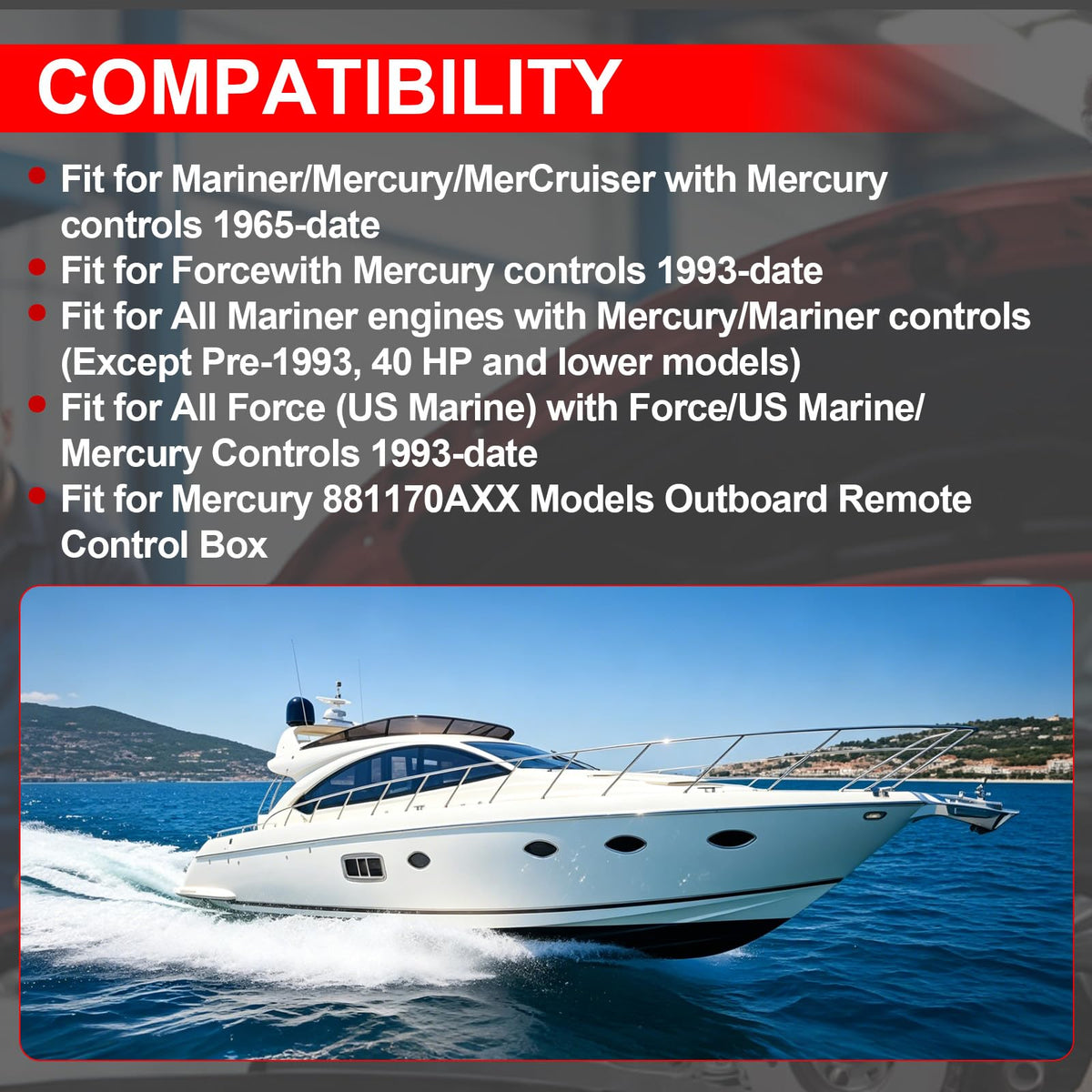 CC17914 14ft Boat Throttle Shift Cables for Mercury MerCruiser Marine - 2pc