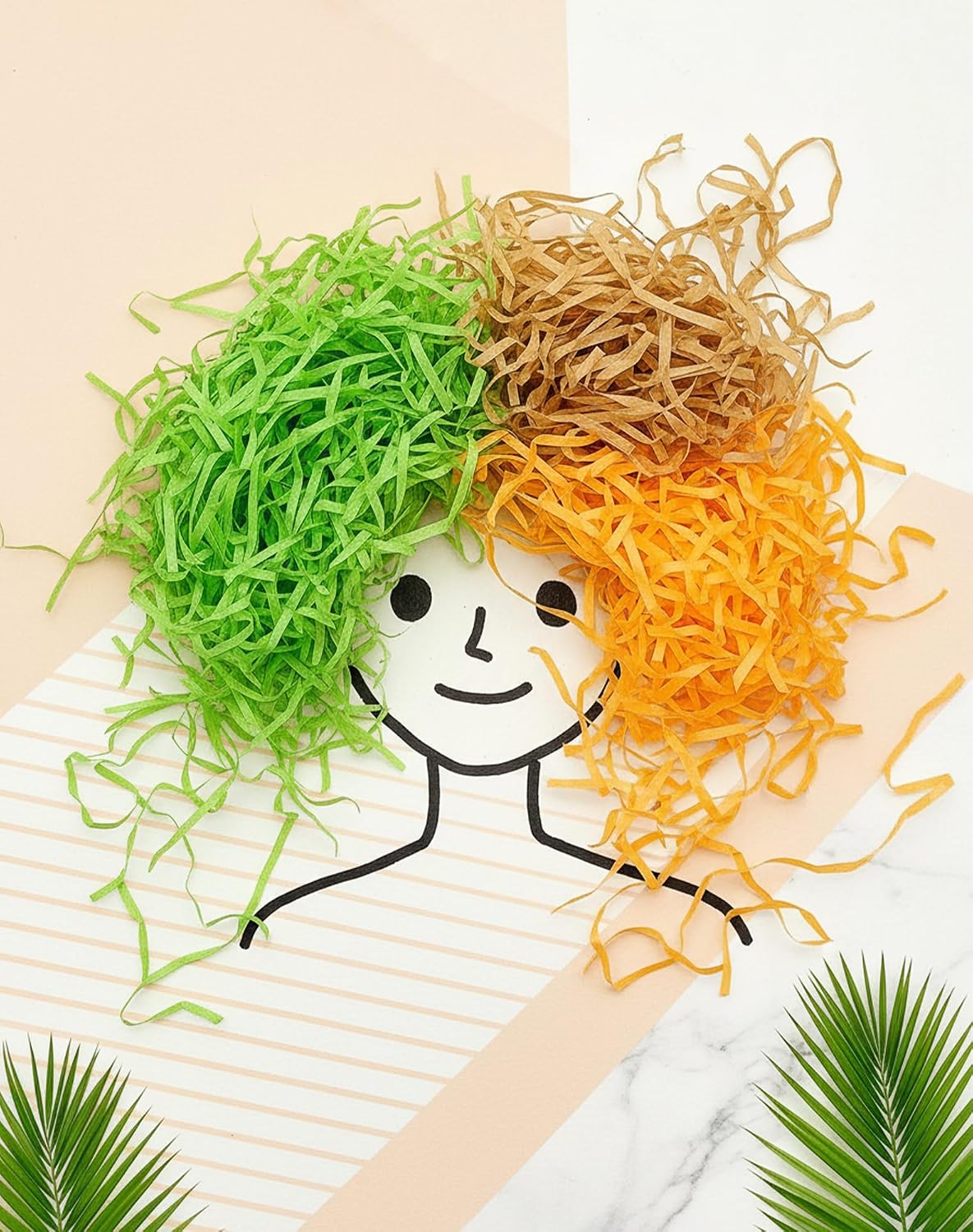 16 Color Crinkle Paper Shreds, 20 g Each, 320 g Total for Gift Boxes