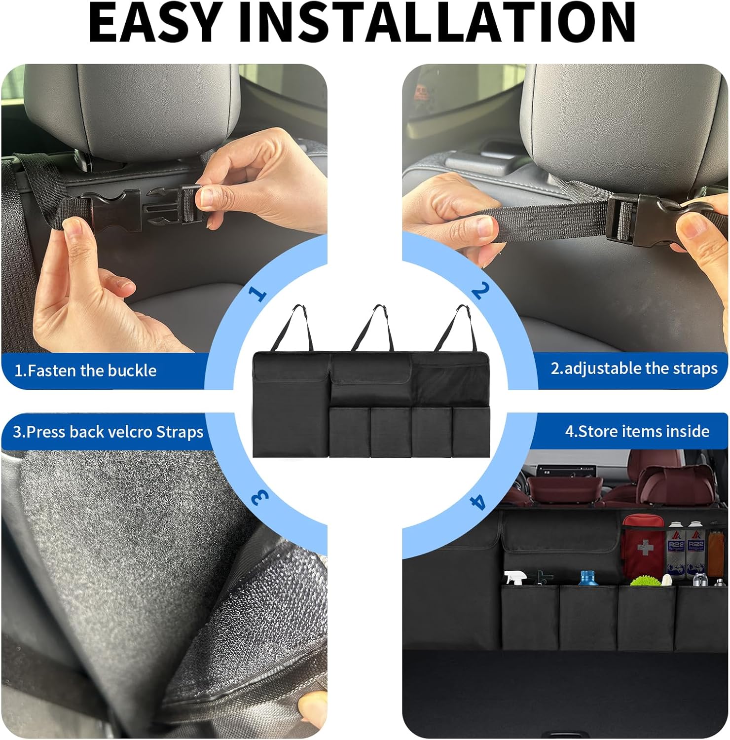 Car Trunk Organizer Backseat Hanging Organizer with Storage Pockets for Subaru Crosstrek, Forester, Outback, Ascent