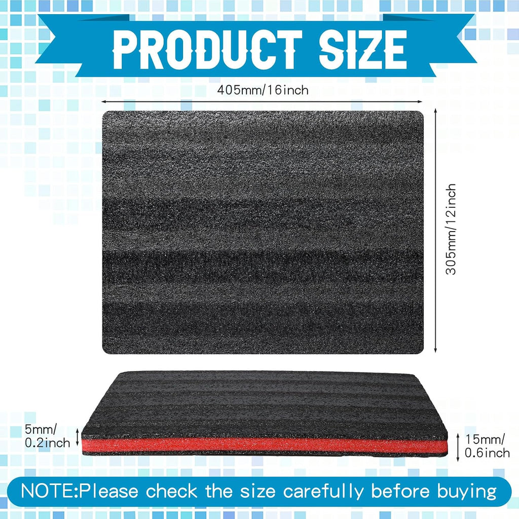 4 Pcs Polyethylene Foam, 16 x 12 x 1 Inch, Red, Black