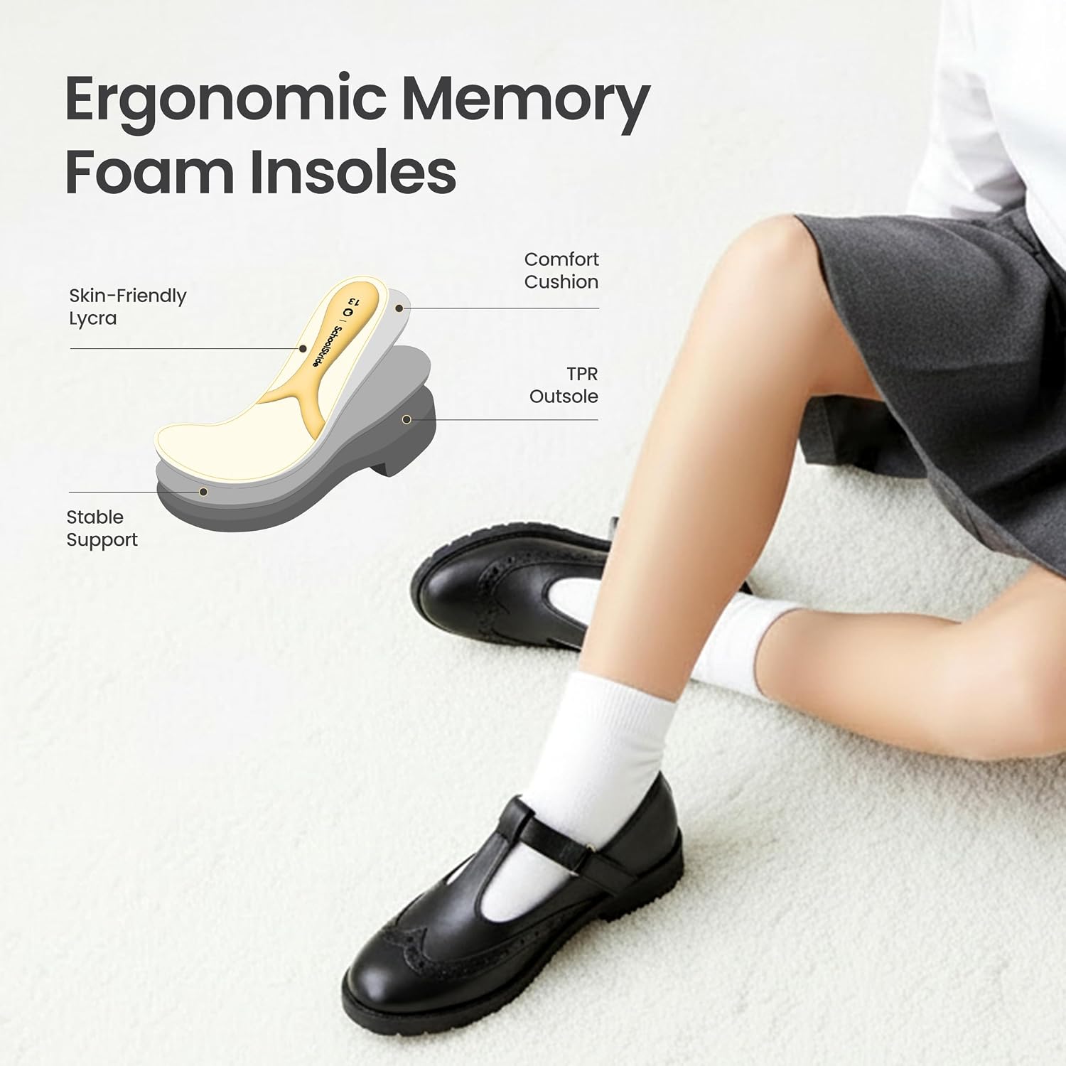 Girls School Shoes Mary Jane Shoes Uniform Dress Flats T-Strap Chunky Heel Round Toe Loafers Oxfords for Little/Big Kids