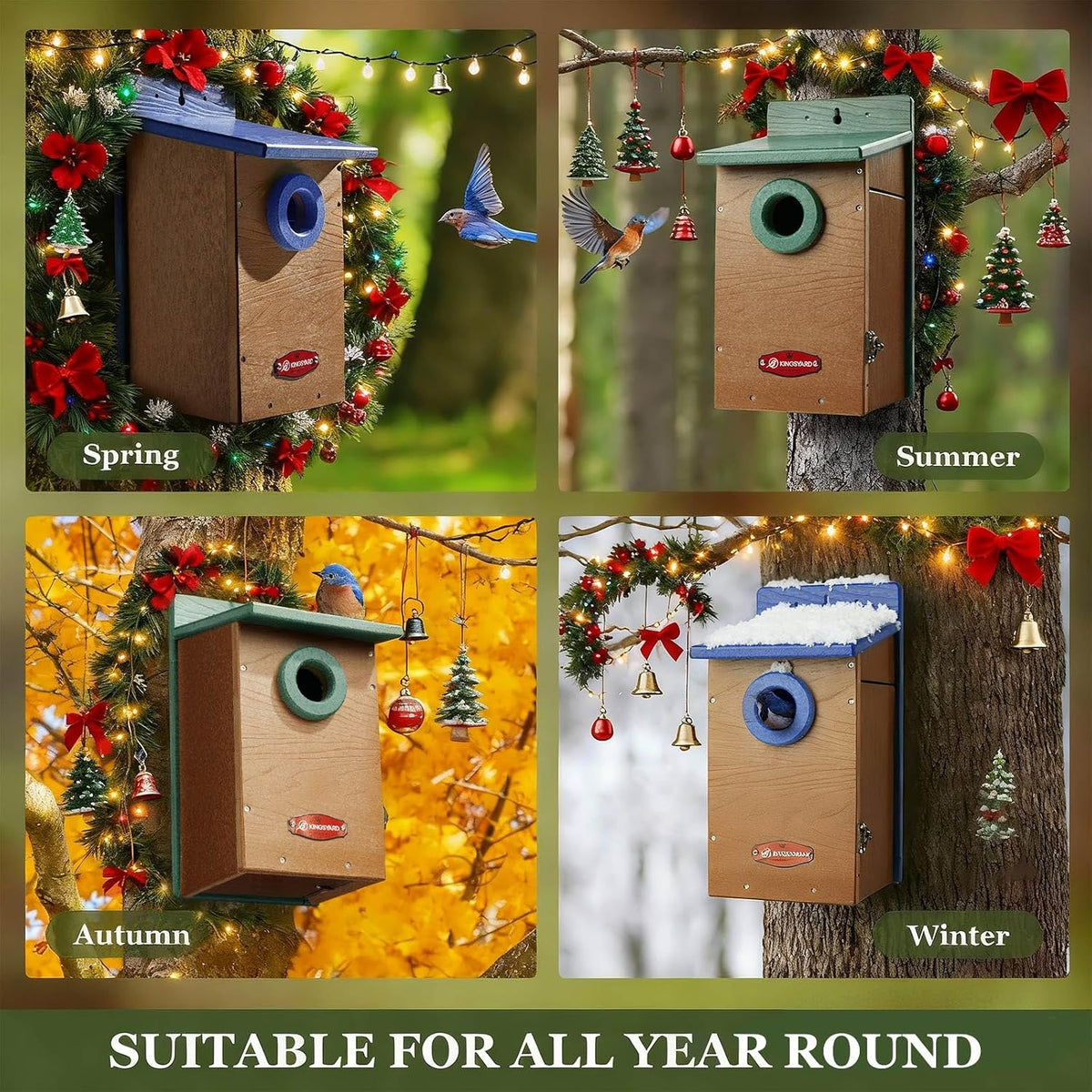 Kingyard Bluebird House, Outdoor Bird House with Predator Guard