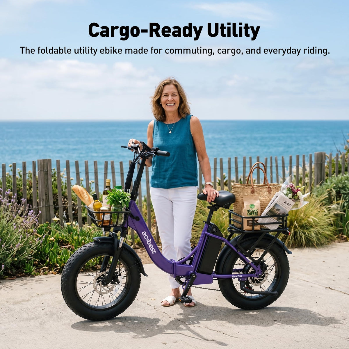 Mars Plus Folding Electric Bike for Adults, 85+Miles Range