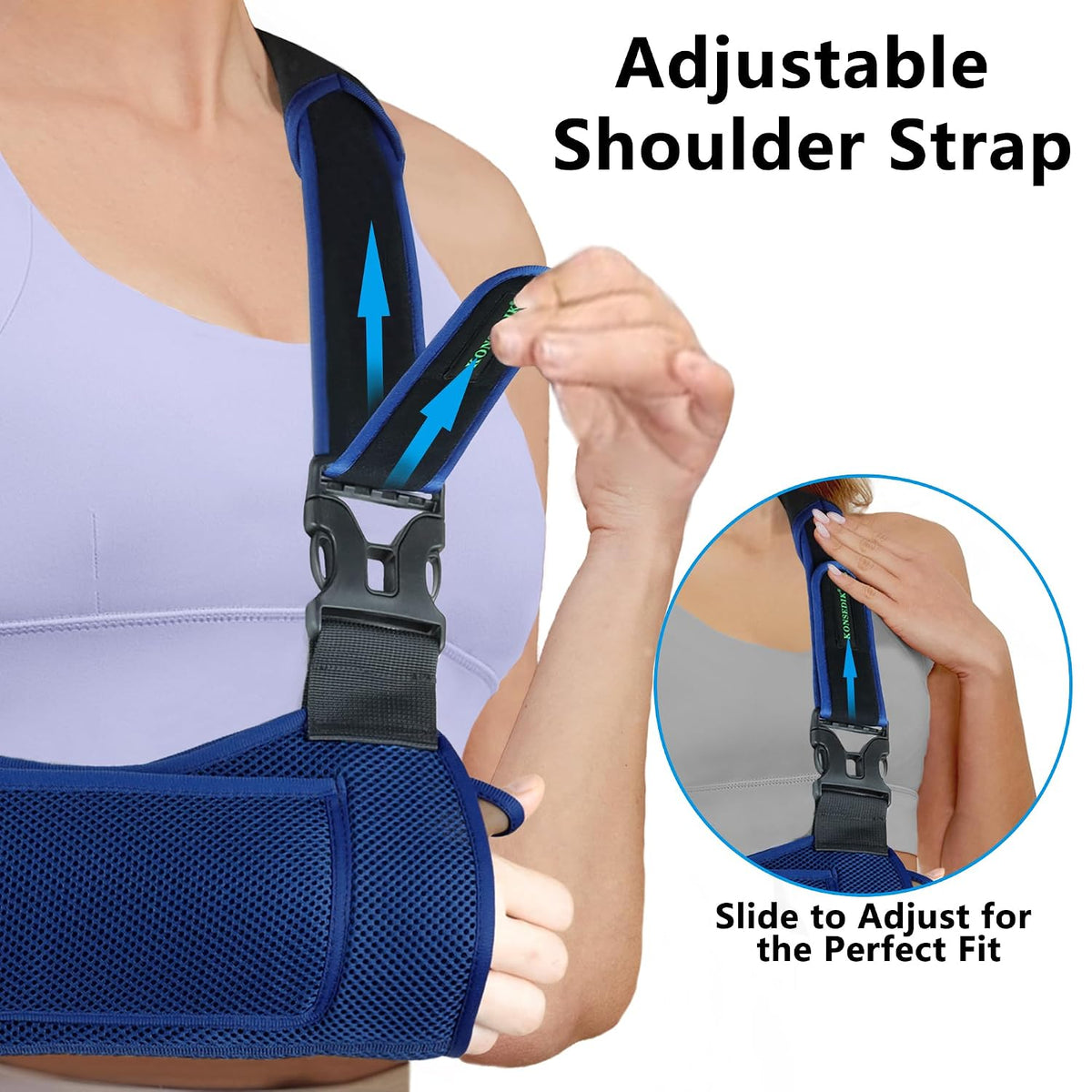 Arm Sling Shoulder Immobilizer,Breathable Rotator Cuff Support(M)