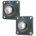 XIKE 2 Pcs UCF207-23 Bore 1-7/16" Pillow Block Square Flange Mounted Ball Bearings.