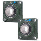XIKE 2 Pcs UCF207-23 Bore 1-7/16" Pillow Block Square Flange Mounted Ball Bearings.