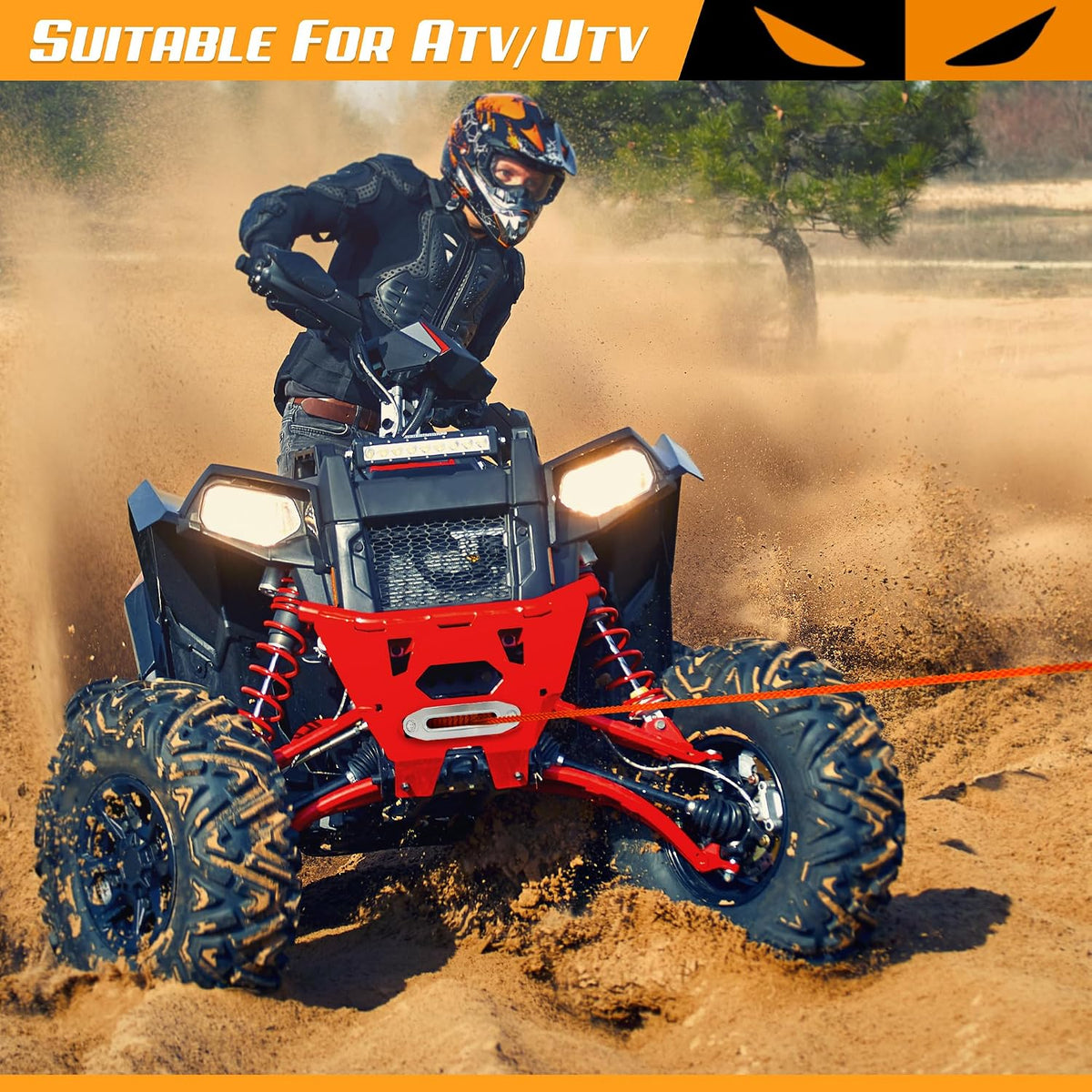 4500 LB 12V Electric Winch, ATV/UTV Winch Kit with Synthetic Rope