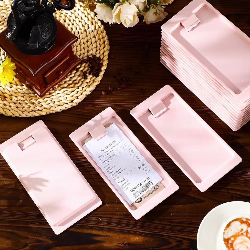 32 Pack Check Holders Check Presenters for Restaurant Plastic Guest Receipt Tip Trays Bill Credit Card Holder