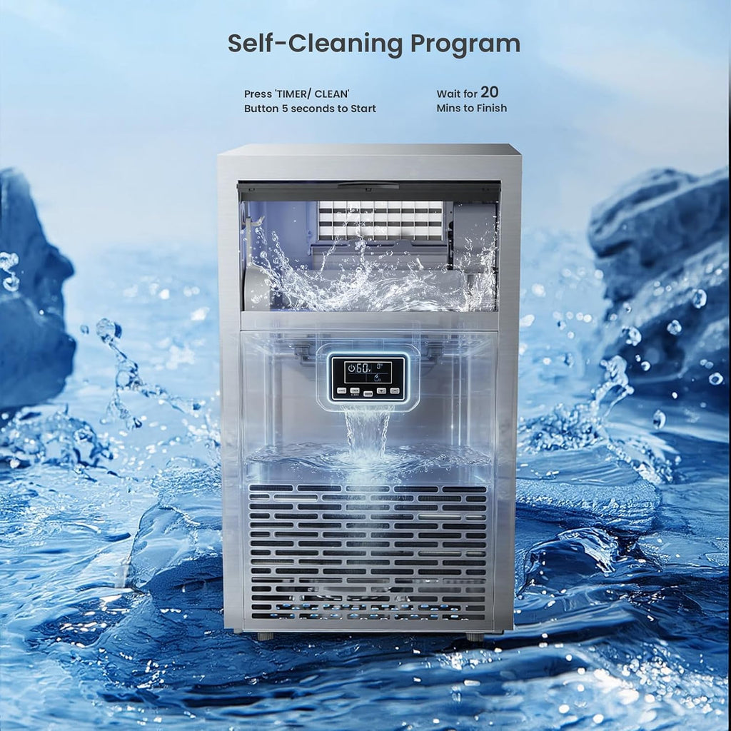 Commercial Ice Maker Machine, 100 lbs/24H with 29 lbs Ice Bin