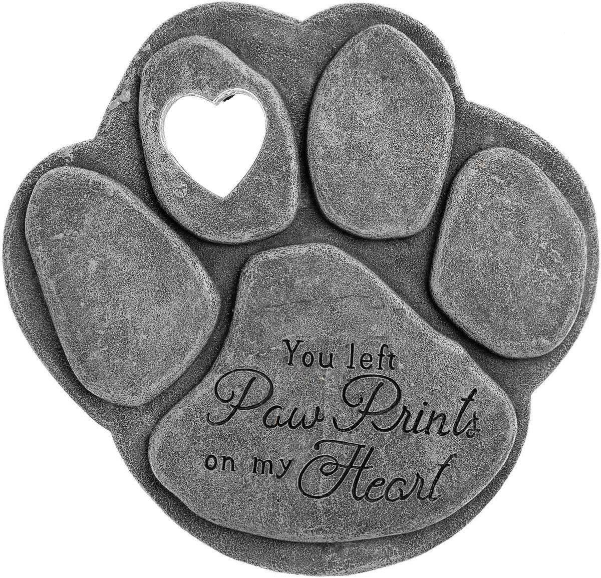 Pet Memorial Garden Stone 'You Left Paw Prints On My Heart'