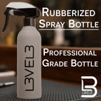 Level 3 Rubberized Fine Mist Spray Bottle for Barbers, Rubber Grip