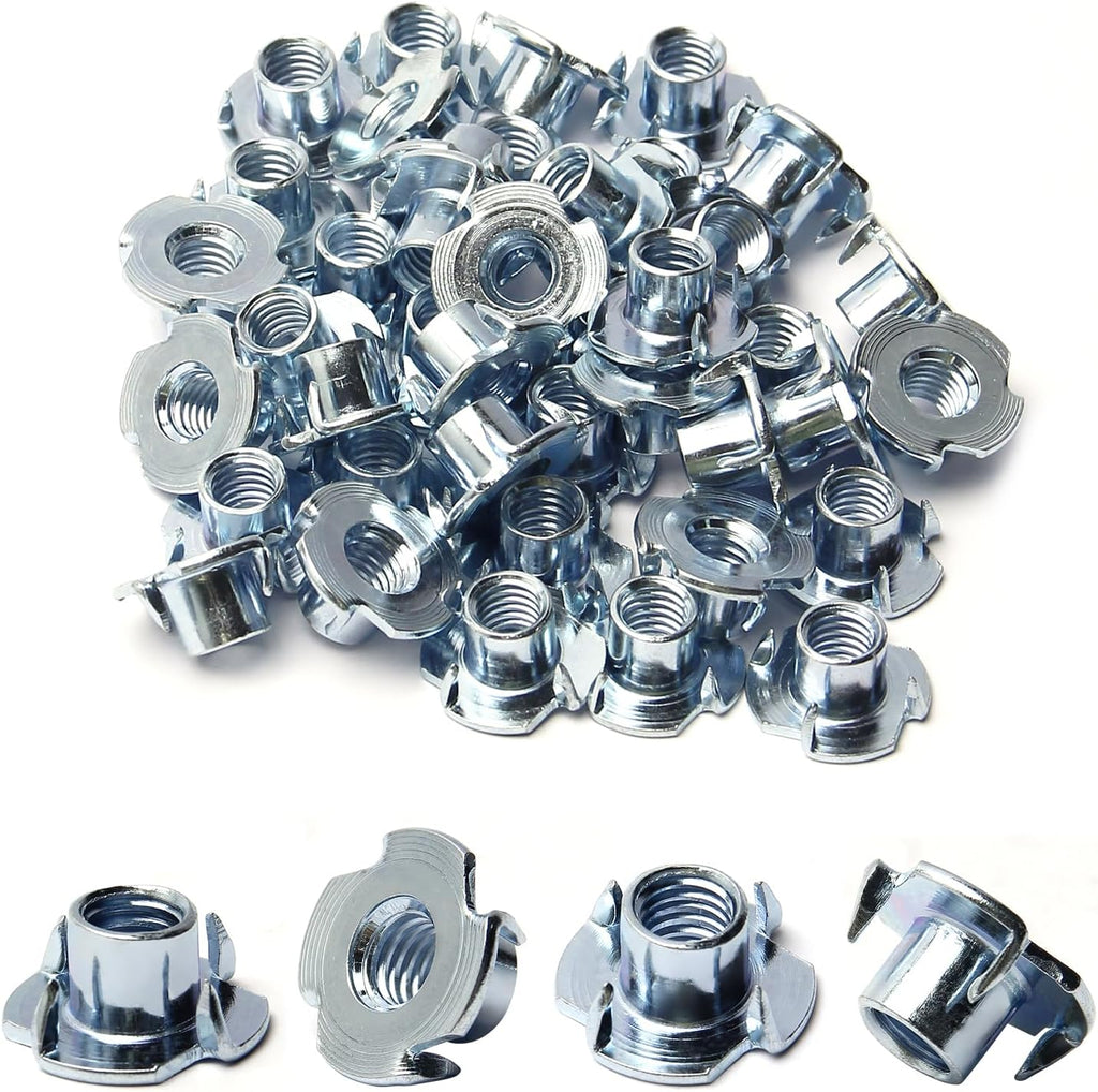 3/8"-16 T-Nut (50 Packs), Zinc Plated Carbon Steel T-Nut