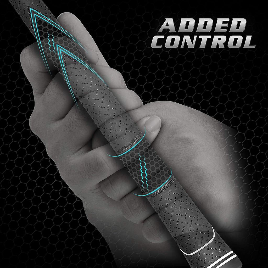 Premium Rubber Golf Grips 13 Pack | High Traction Golf Club Grips | Choose Between Grip with 15 Tapes and Grip with