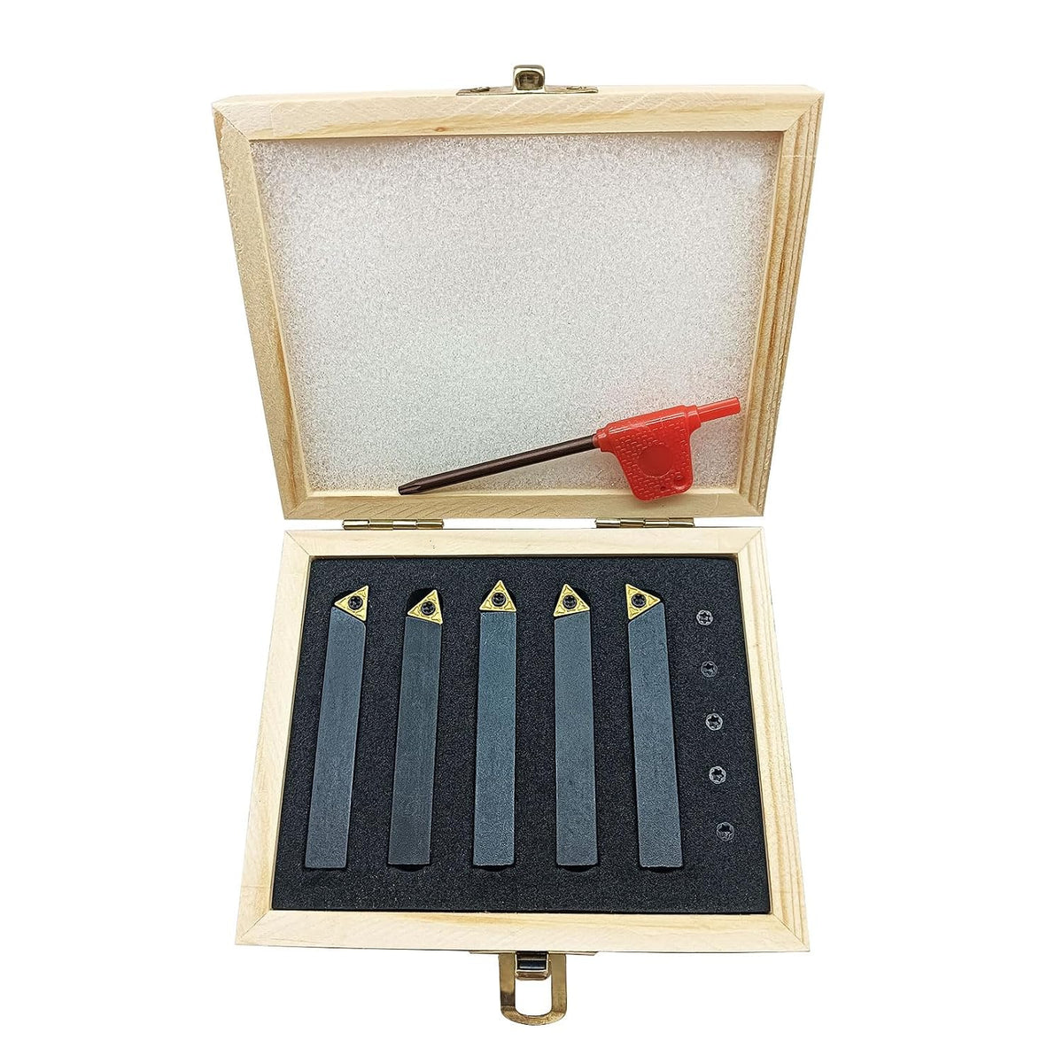 5pcs 1/2in Shank Turning Tool Holder Set with TCMT16T304 Carbide Inserts