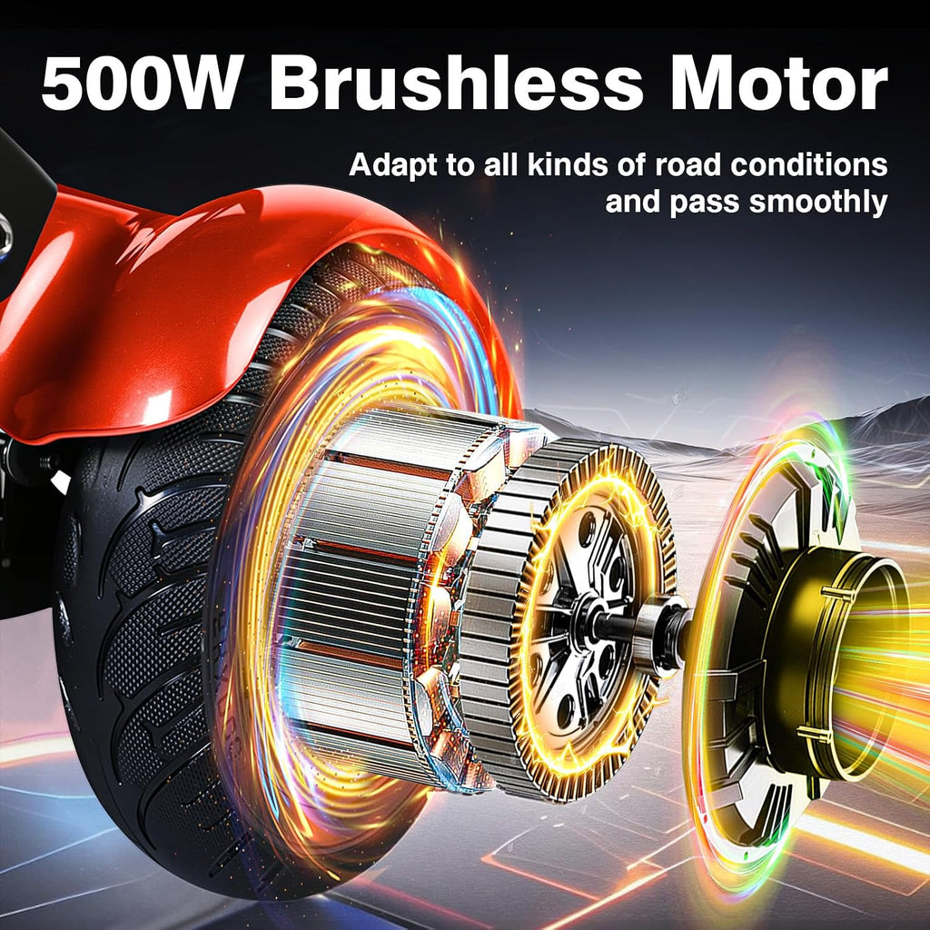 Mobility Scooters for Seniors & Adults– 4 Wheel Foldable Portable Electric Scooter, 500W Dual Motor, 30-Mile Range