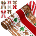 5 Christmas Wired Ribbon 2.5" 30Yard Gingerbread for Xmas Tree DIY
