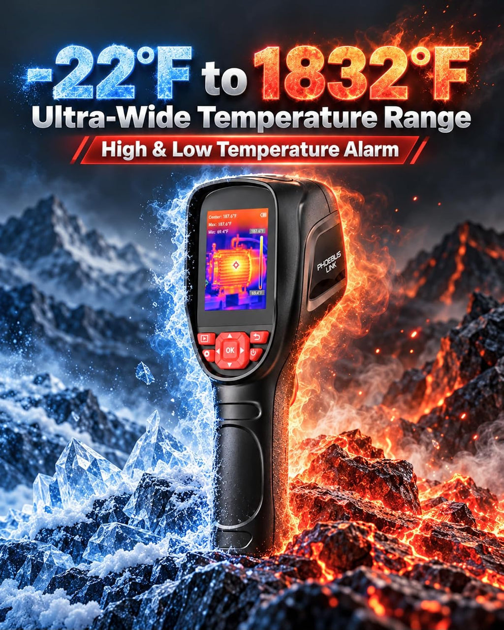 Thermal Imaging Camera, 640x480 TISR Resolution, 20H Runtime, 50Hz