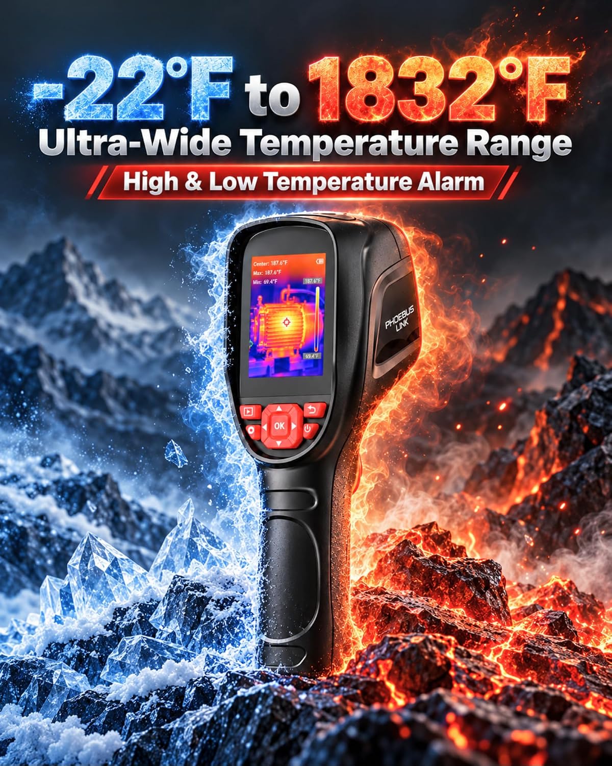 Thermal Imaging Camera, 640x480 TISR Resolution, 20H Runtime, 50Hz