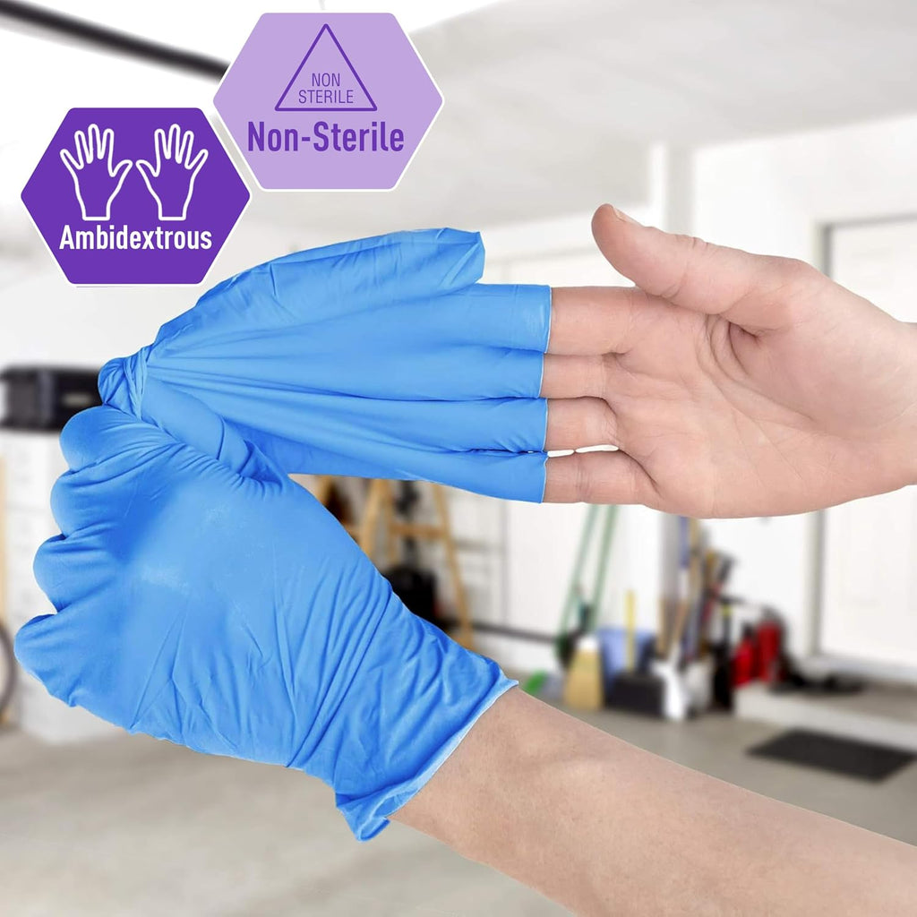 Nitrile/Vinyl Blend Exam Gloves,Powder-Free,Blue,Medium,100-Ct